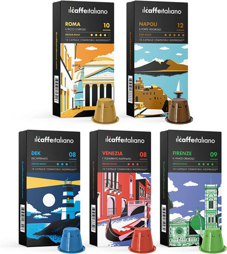 Εικόνα για Tasting Kit Συμβατό με Nespresso IL Caffe Italiano  5 Ποικιλίες- 120 Κάψουλες