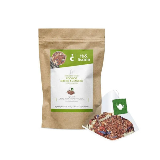 Εικόνα για Κόκκινο Τσάι Rooibos Με Γεύση Μύρτιλο και Τζίντζερ IL Caffe Italiano - 12 Πυραμίδες