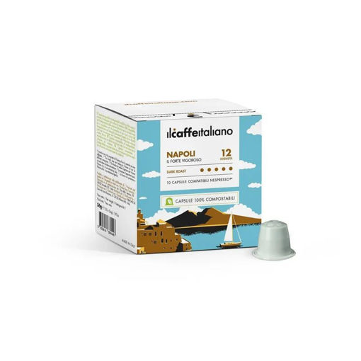Εικόνα για Ιταλικός Καφές  Espresso Συμβατός με Nespresso IL Caffe Italiano Napoli Compostable - 10 Κάψουλες
