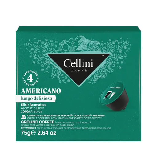 Εικόνα για Καφές Lungo Americano σε Κάψουλα Συμβατή με Dolce Gusto Cellini - 10 Κάψουλες